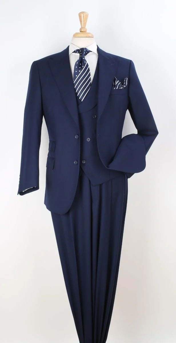 Apollo King Men's Outlet 3pc 100% Wool Fashion Suit Flat Front Pants