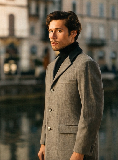 Herringbone Wool & Cashmere Chesterfield Overcoat