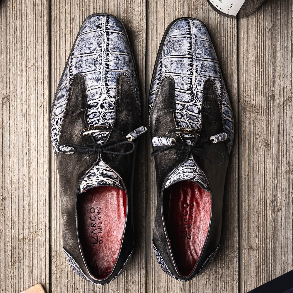 Anzio Exotic Alligator & Calfskin Leather Oxfords