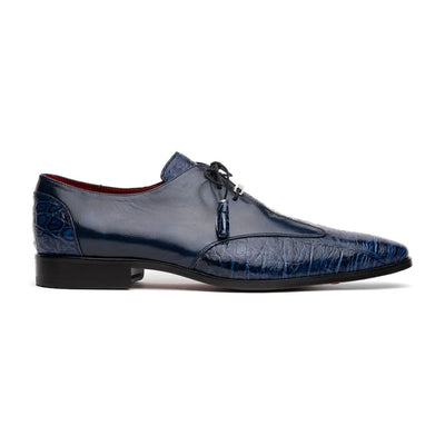 Marco Di Milano Blue Alligator & Calfskin Oxfords