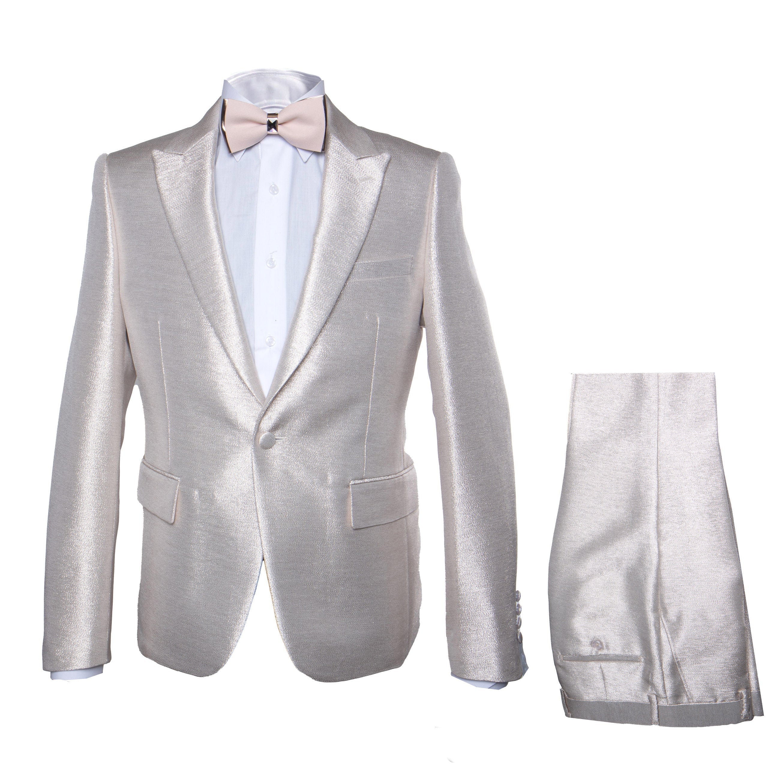 ROSSI MAN LEO RM1642 Off White Santin Suit
