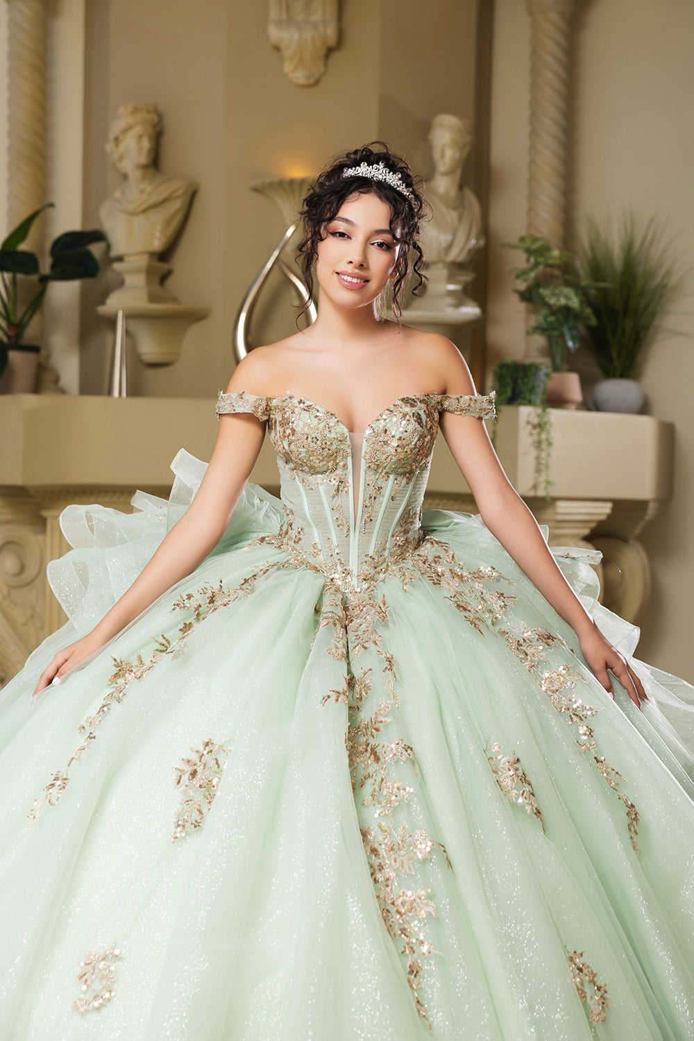 Quinceanera Dress Sweetheart Ruffles Sequin Prom Gown By Layla K LK272