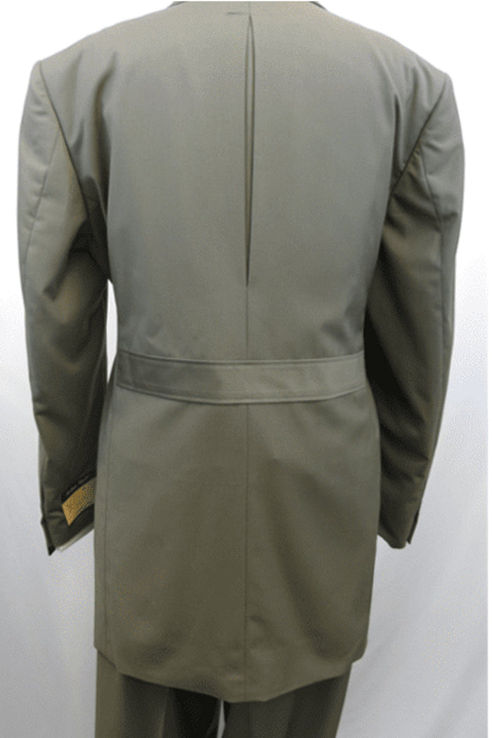 4-Button Double Breasted Olive Vest Suit