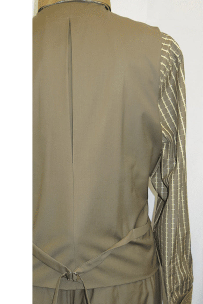 4 Button Double Breasted Tan Vest Suit