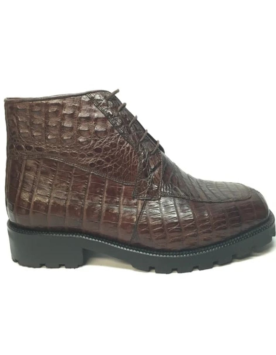 Los Altos Crocodile Lace Up Ankle Boots