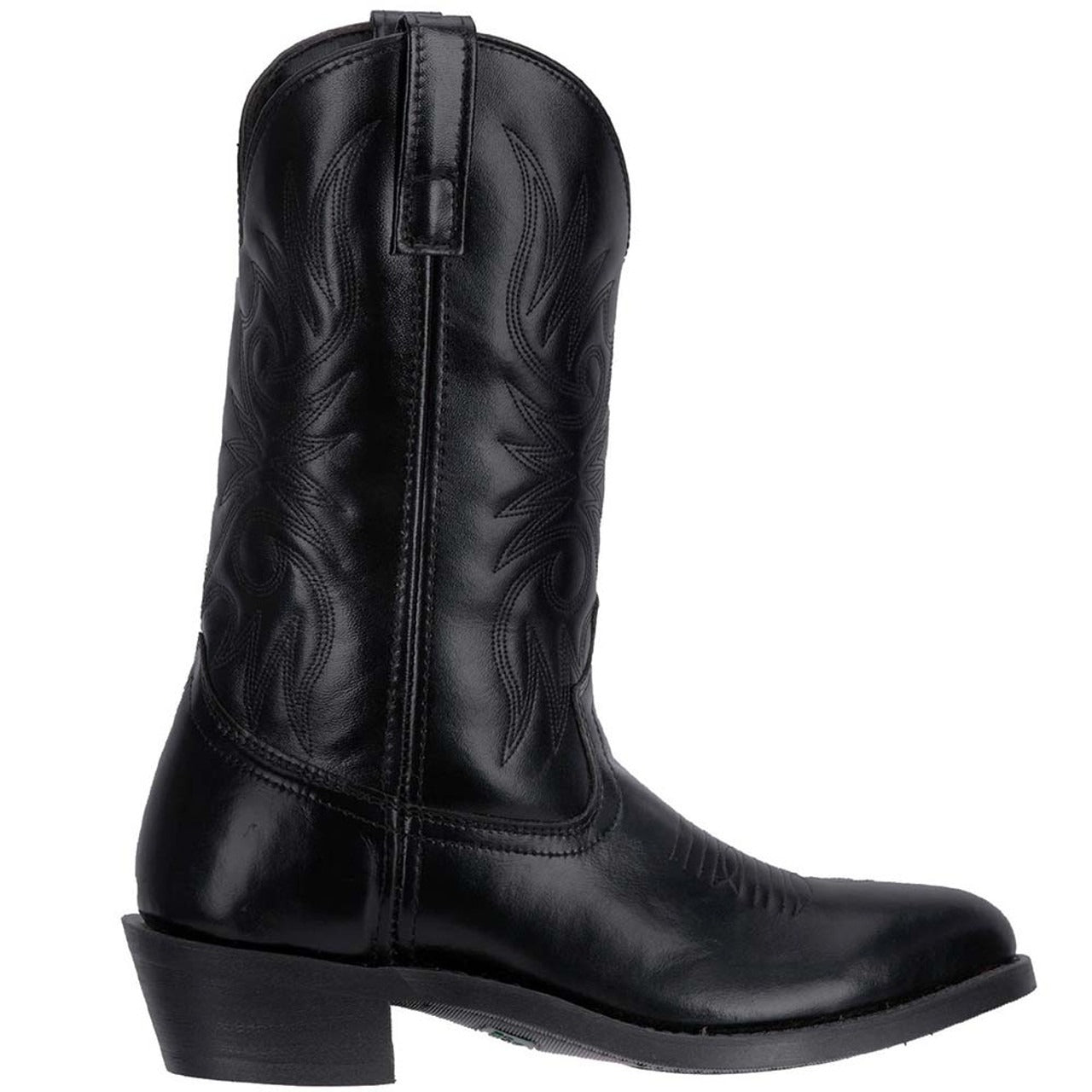 Laredo Paris Black Leather R-Toe Boots for Men