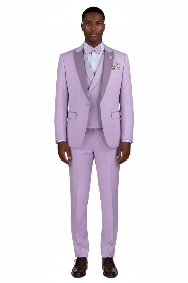 Lavender 1-Button Peak Tuxedo
