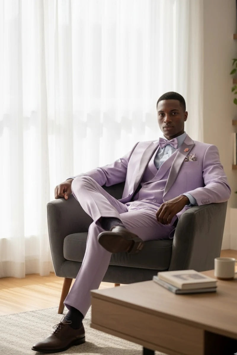 Lavender 1-Button Peak Tuxedo