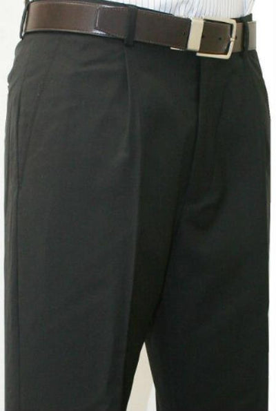 Men's Black Single Pleated Dress Pants Roma Medium