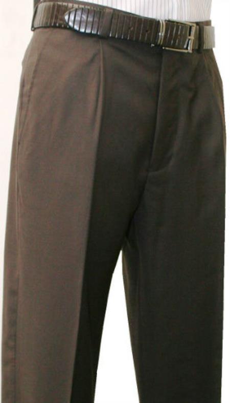 Men's Brown Single Pleated Dress Pants Roma Medium Brown / Dress size Pants : 34 Unfinished bottom Men's Brown Single Pleated Dress Pants Roma Medium Brown / Dress size Pants : 34 Unfinished bottom
