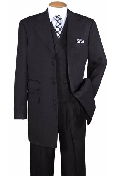 Mens 6 Button Double Breasted Vest Fashion Zoot Suit in Black