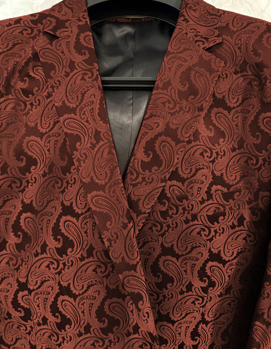 Paisley Floral Blazer in Rust Copper & Black