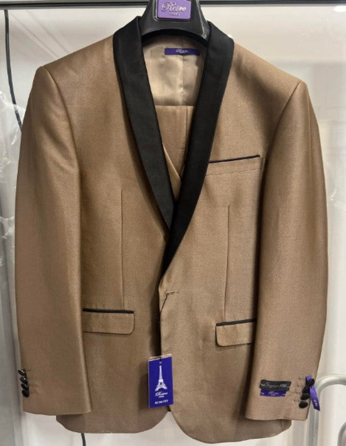 Camel Tuxedo Wedding Suit in Mocca Coffee Light Brown