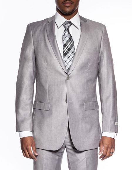 Extra Slim Fit Suit Mens extra slim fit wedding prom Light Grey skinny suit