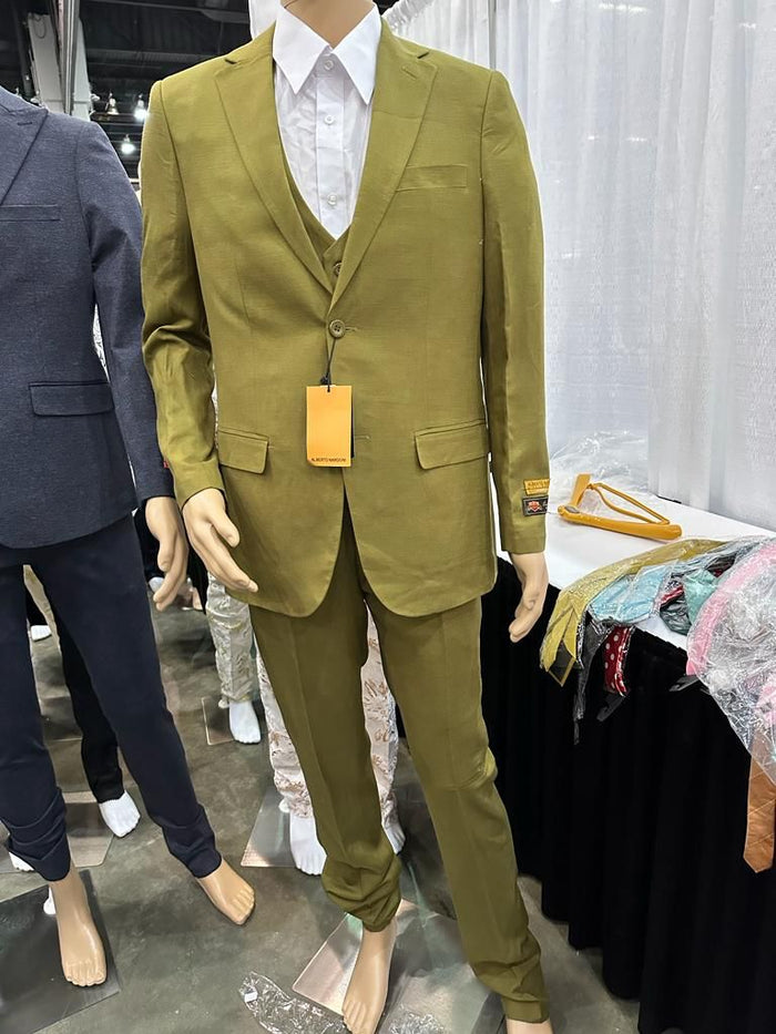 Light Olive Green Three-Piece Suit