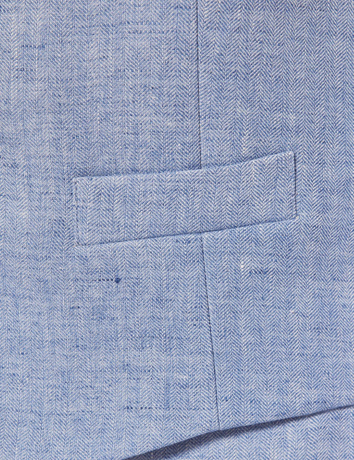 Men's Light Blue Linen Wedding Suit