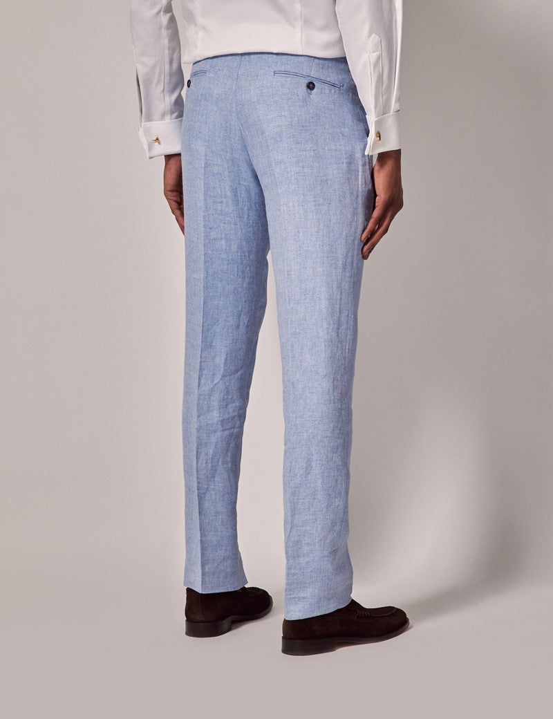 Men's Beach Wedding Light Blue Linen Suit