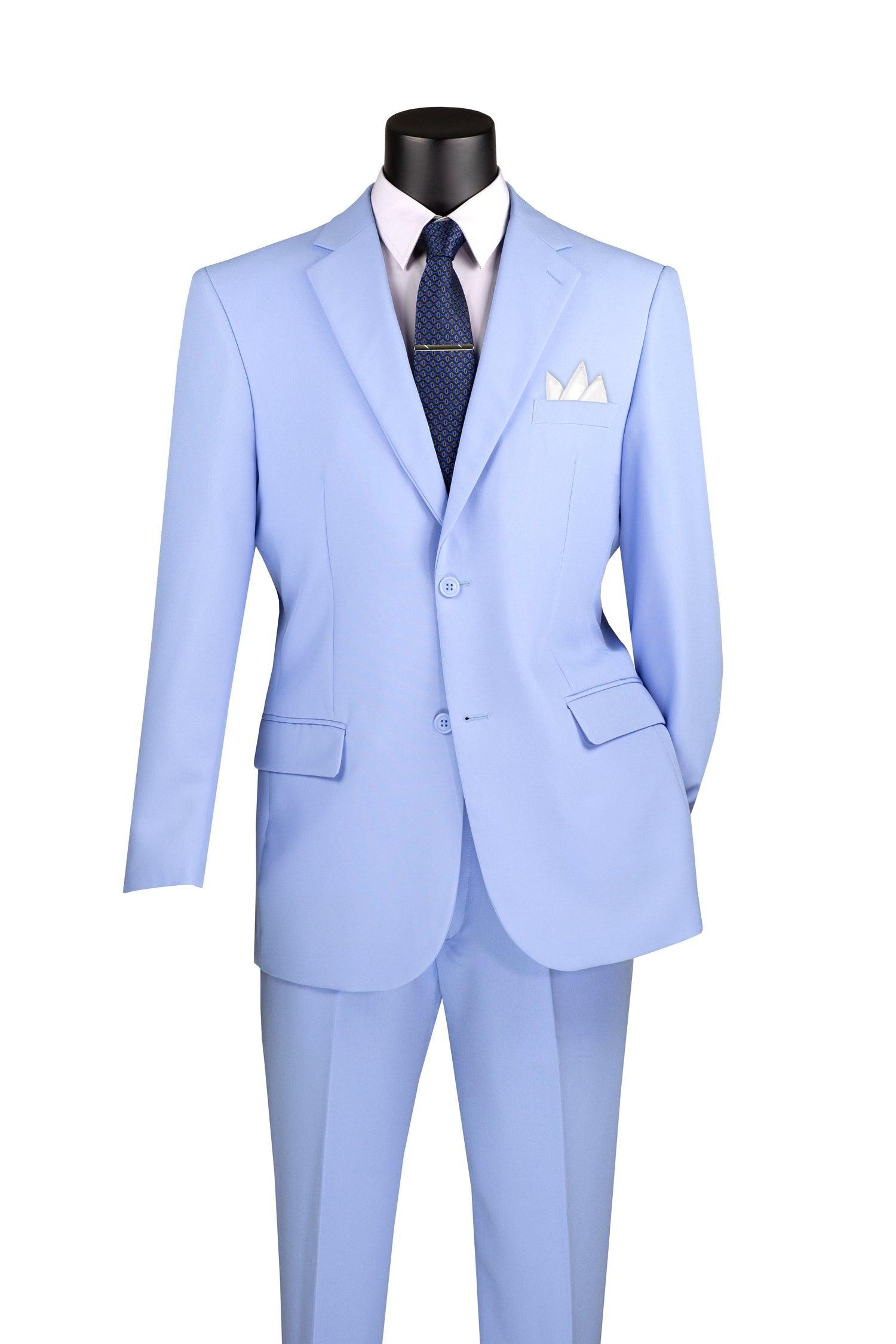 Light Blue Regular Fit Suit by Vinci