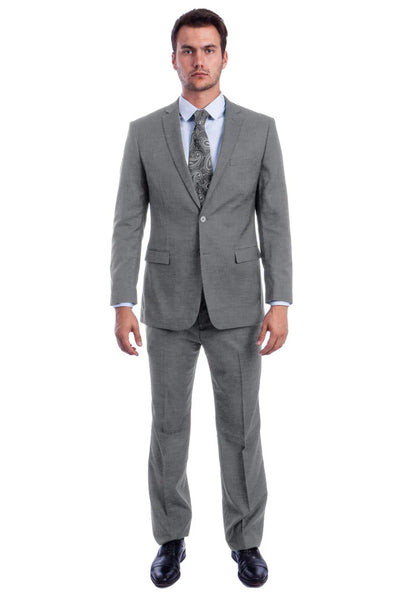 Men's Two Button Light Grey Summer Suit