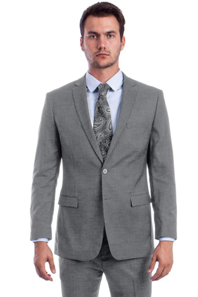 Men's Two Button Light Grey Summer Suit