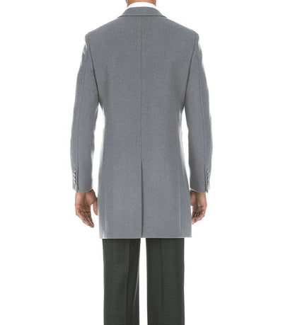 Slim Fit Light Gray Wool Overcoat