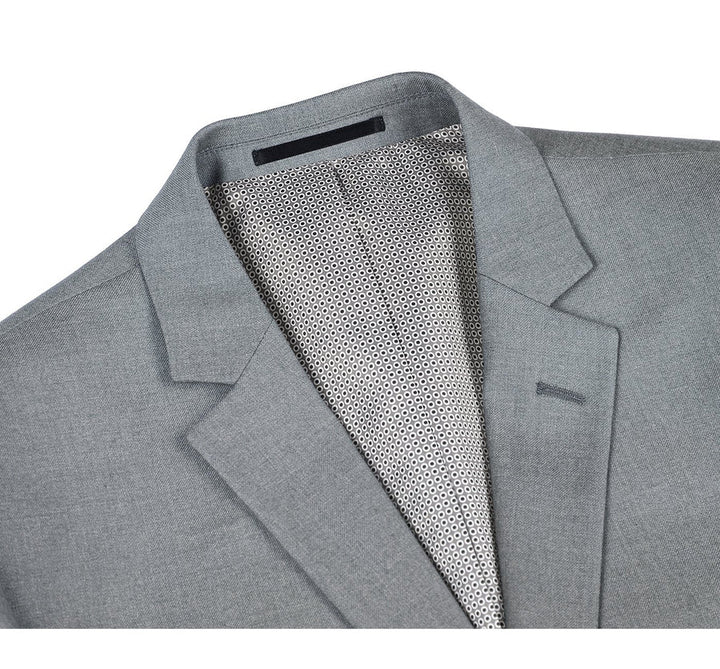 Slim Fit Two Button Light Grey Suit