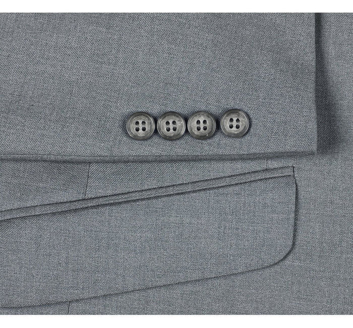 Slim Fit Two Button Light Grey Suit