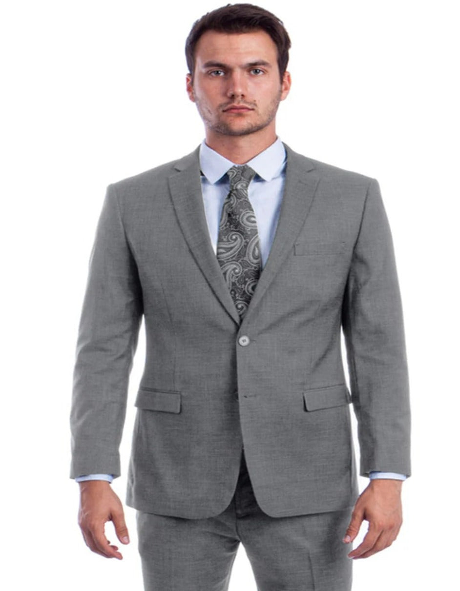 Linen Two-Button Light Grey Modern Fit Suit