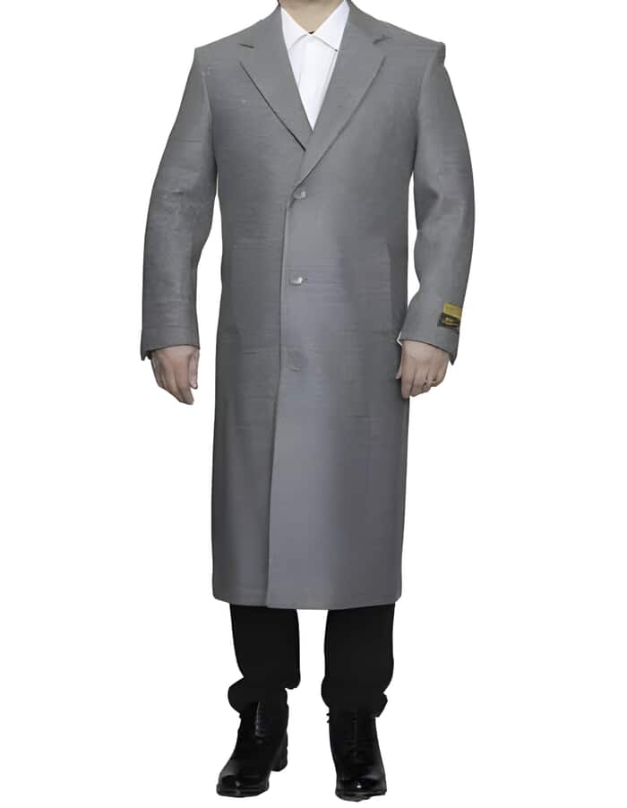 Light Grey Wool Dress Overcoat - Full Length