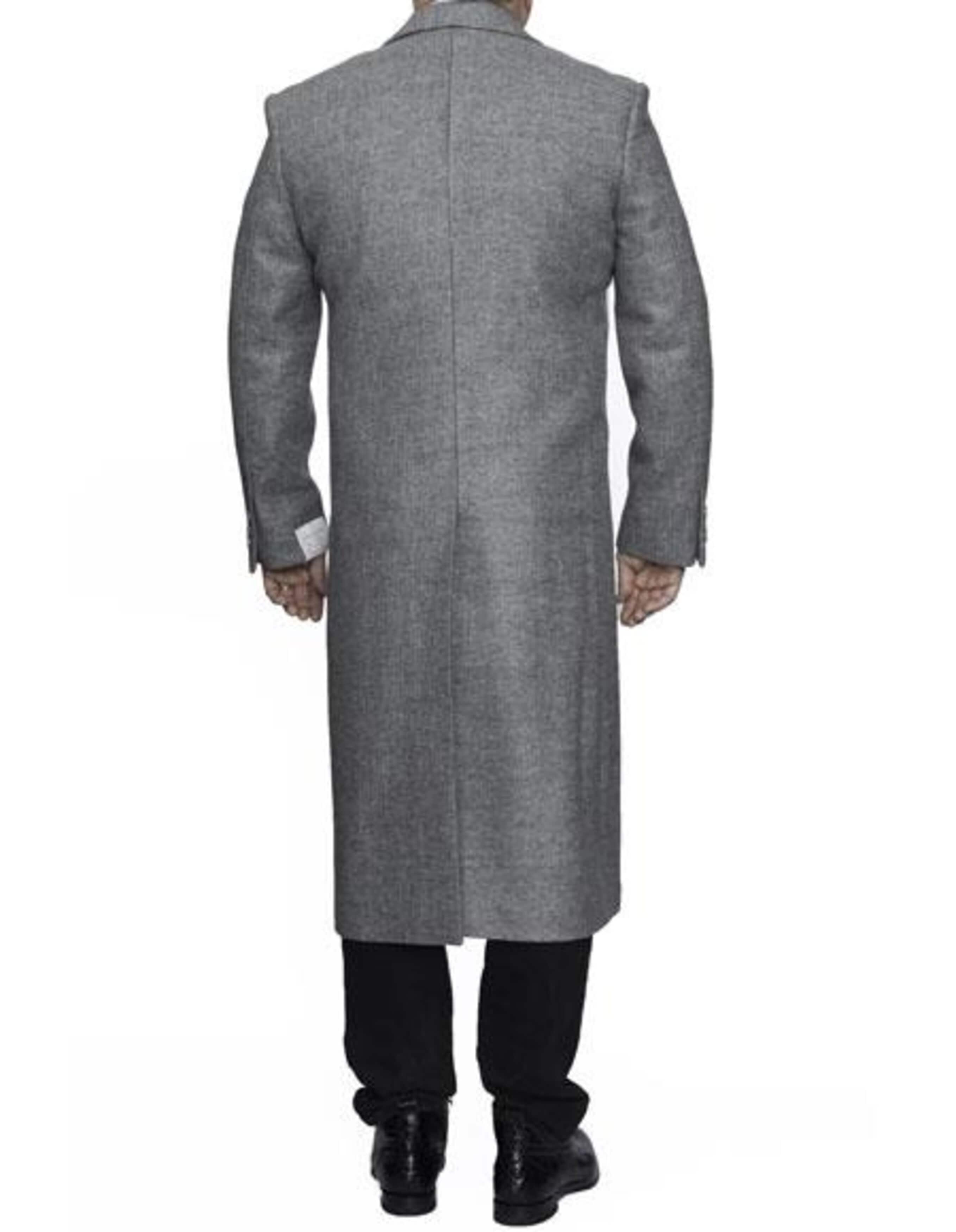 Light Grey Wool Dress Overcoat - Full Length