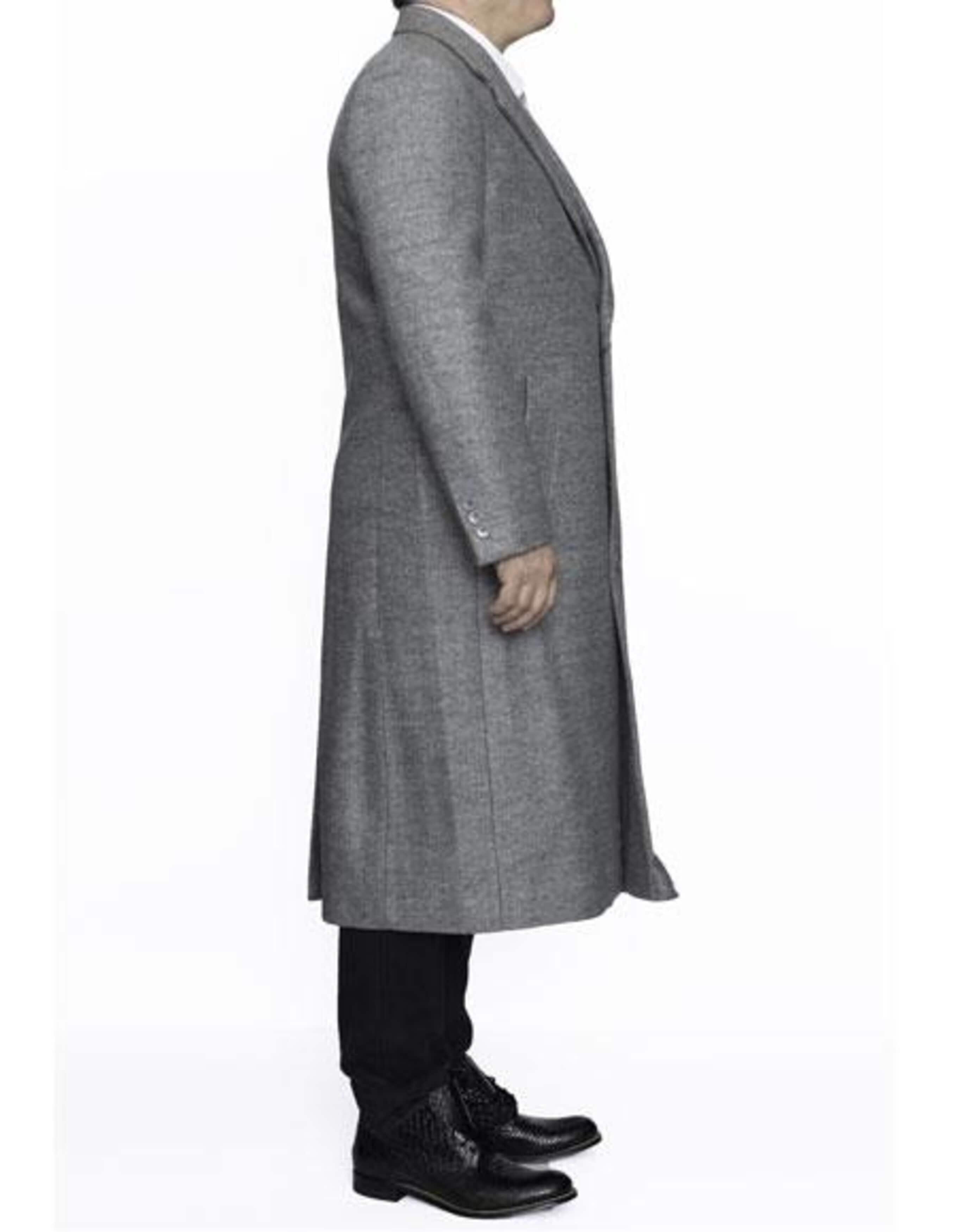 Light Grey Wool Dress Overcoat - Full Length