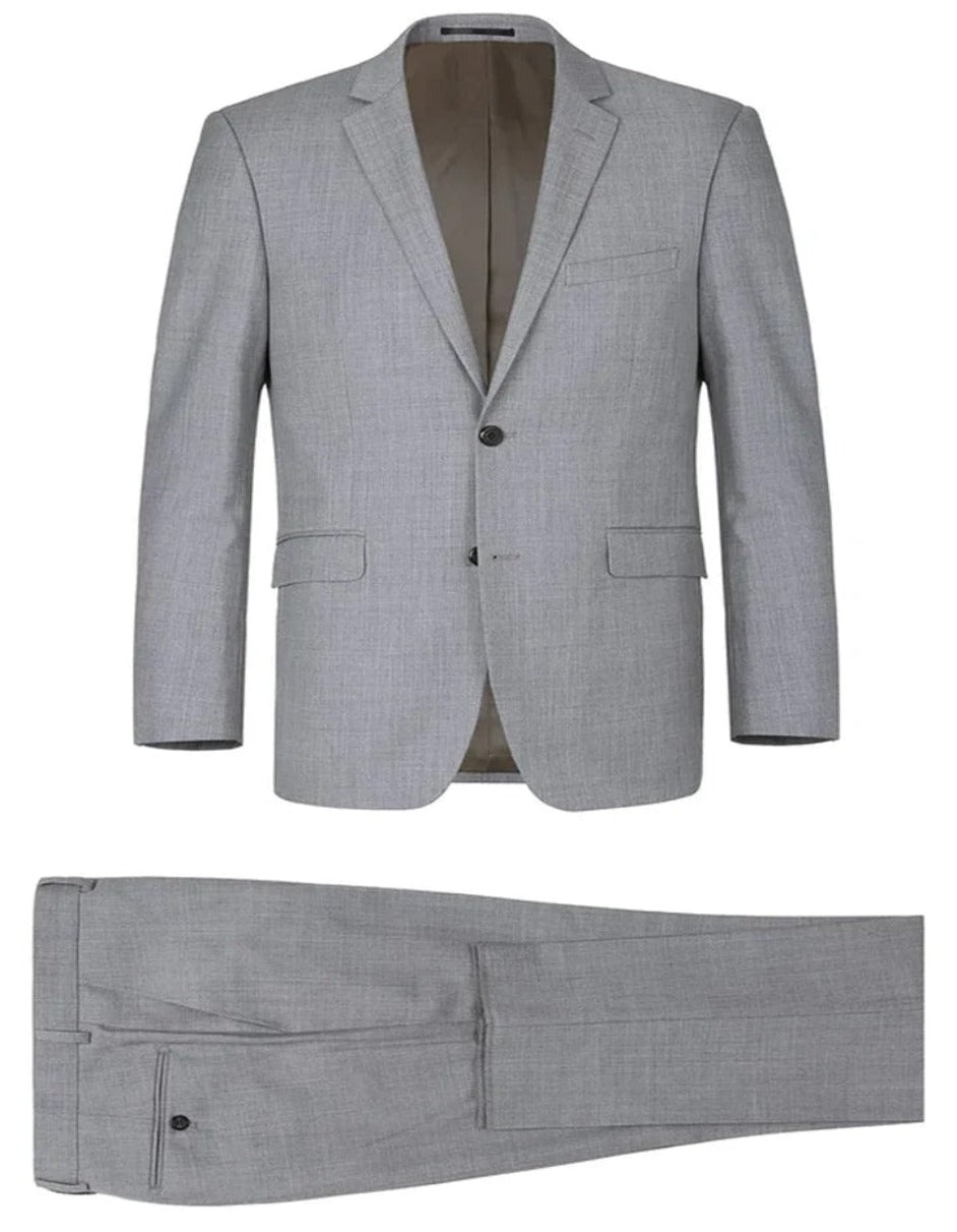 Light Grey Classic Fit Two Button Suit