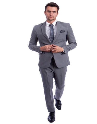 Light Grey Two Button Hybrid Fit Suit
