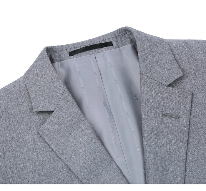 Men's Slim Two Button Light Grey Suit