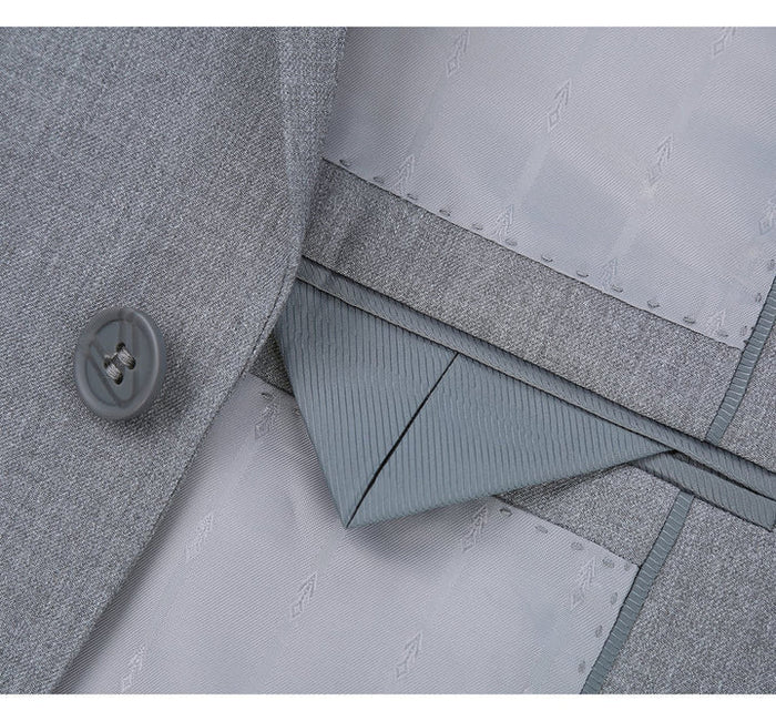 Men's Slim Two Button Light Grey Suit