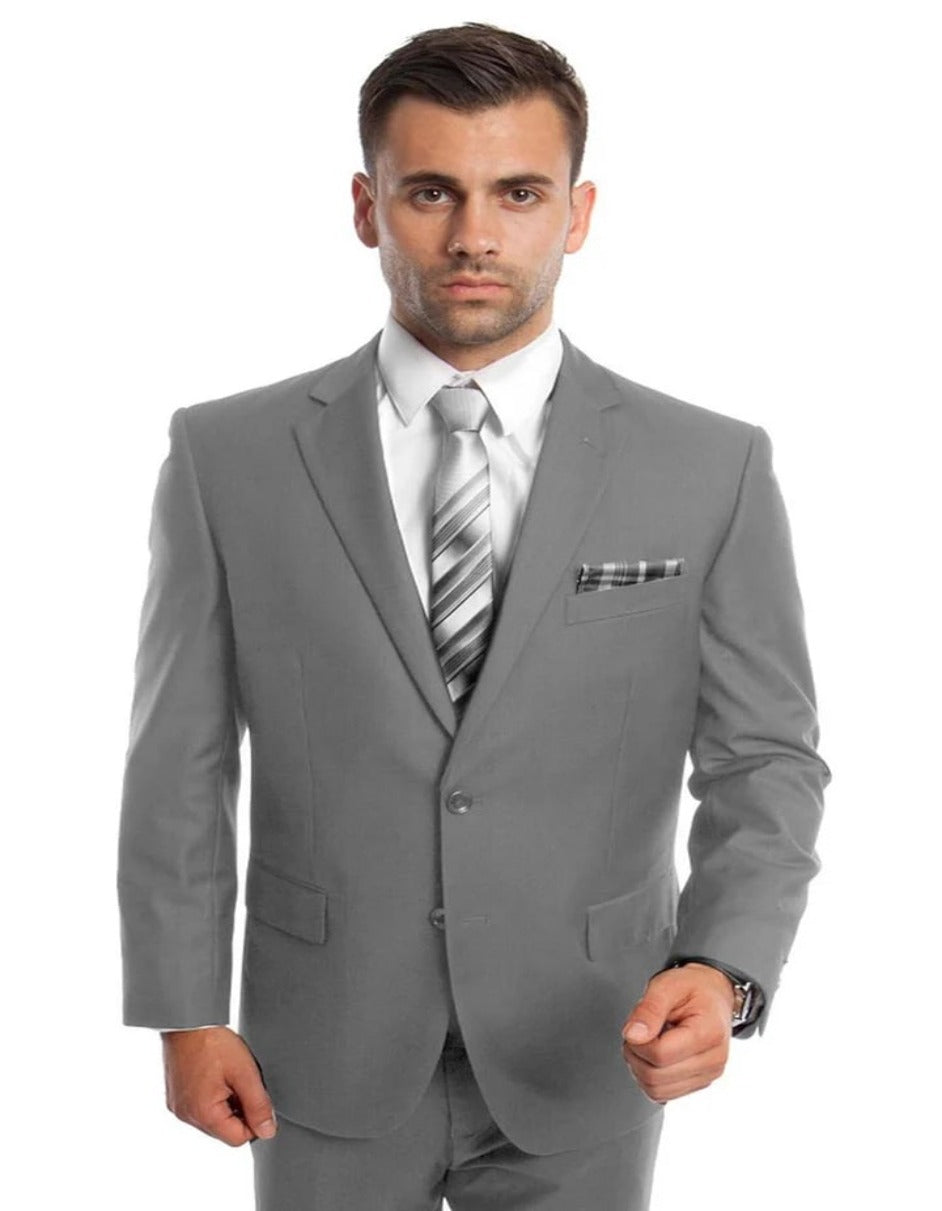 Light Grey Modern Fit Two Button Suit