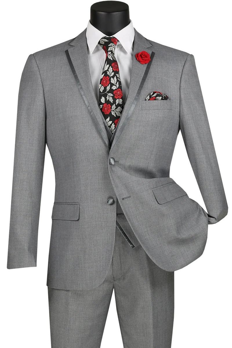 Light Grey Vinci 2-Button Notch Tuxedo