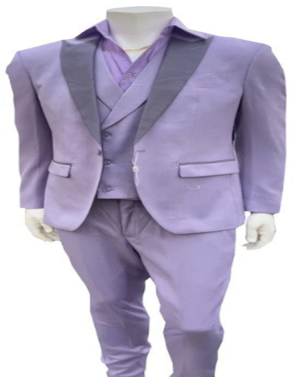 Men's Lavender Vested Prom Tuxedo Suit