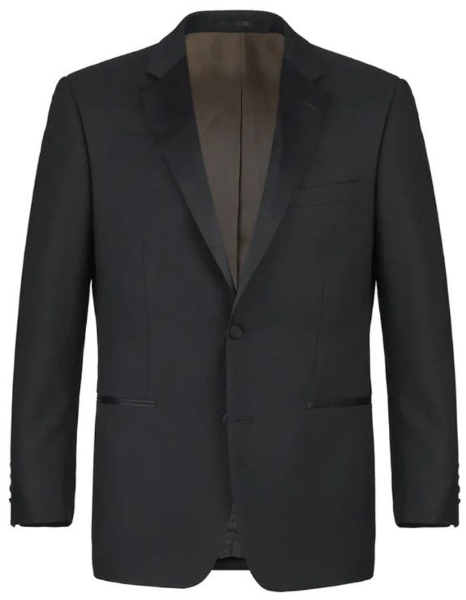 Black Wool Notch Lapel Tuxedo - Classic Fit