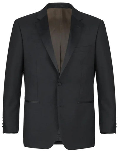 Black Wool Notch Lapel Tuxedo - Classic Fit