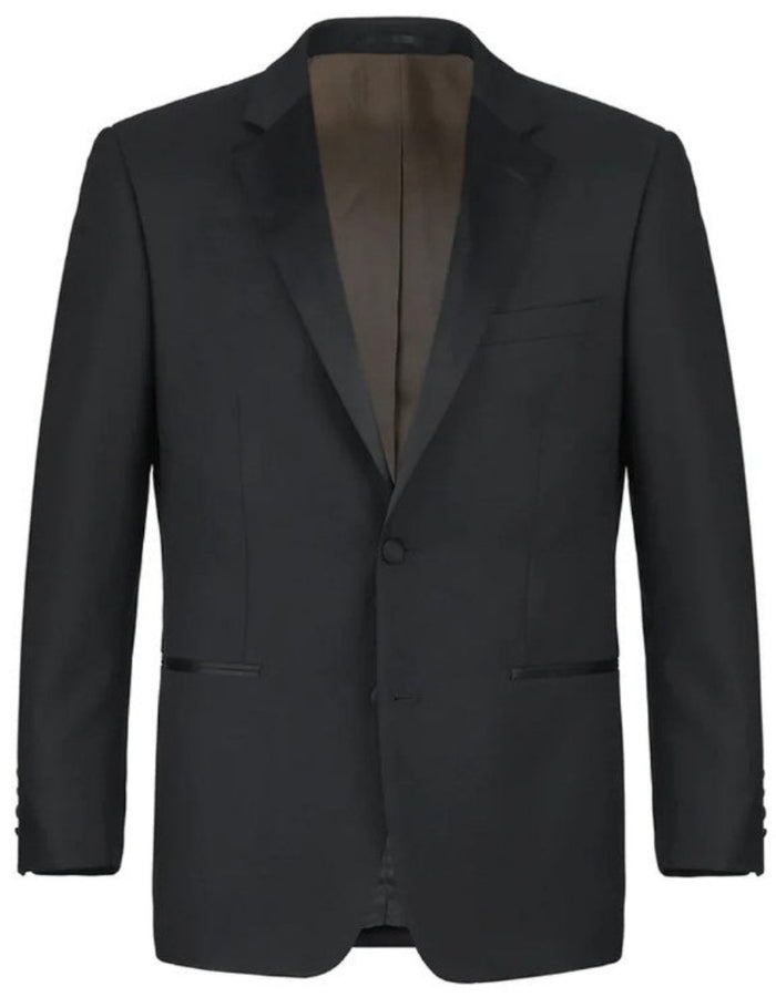 Black Wool Notch Lapel Tuxedo - Classic Fit