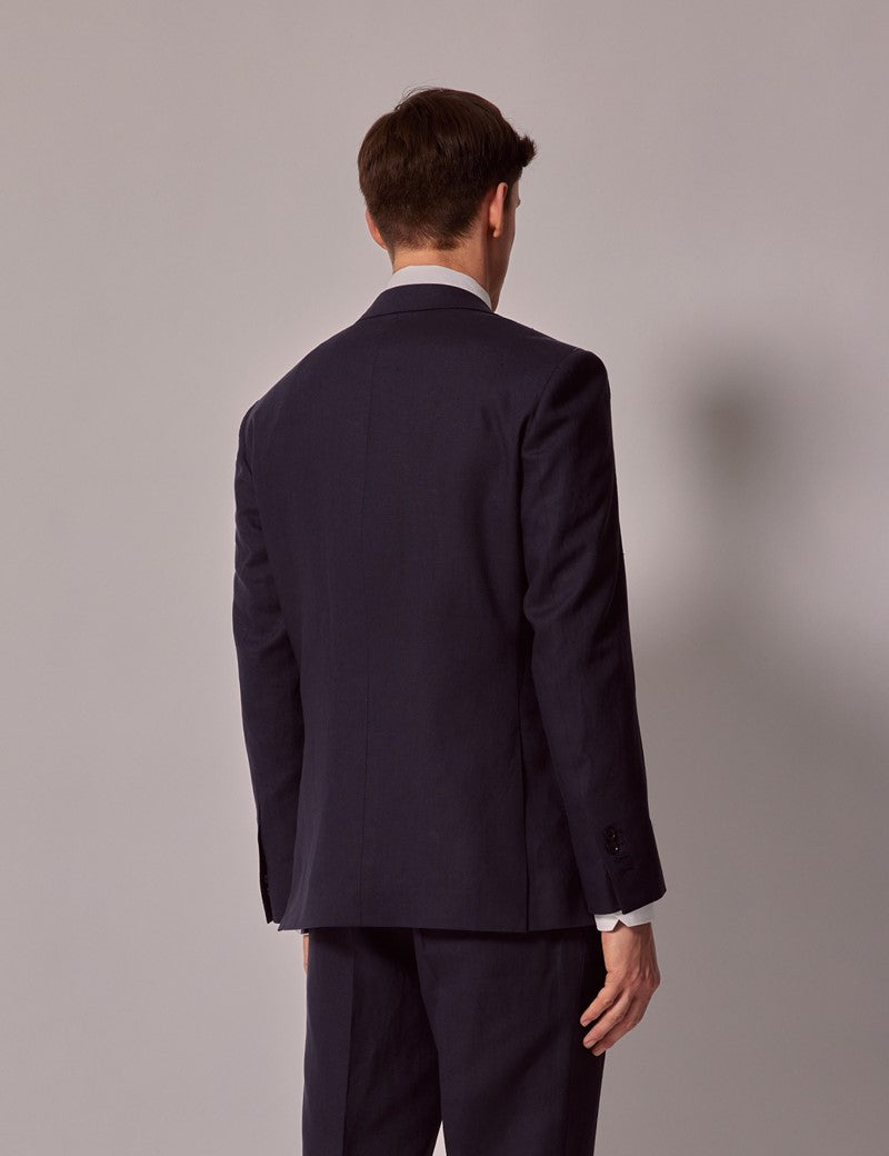 Navy Linen Suit for Beach Weddings