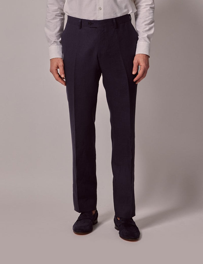 Navy Linen Suit for Beach Weddings