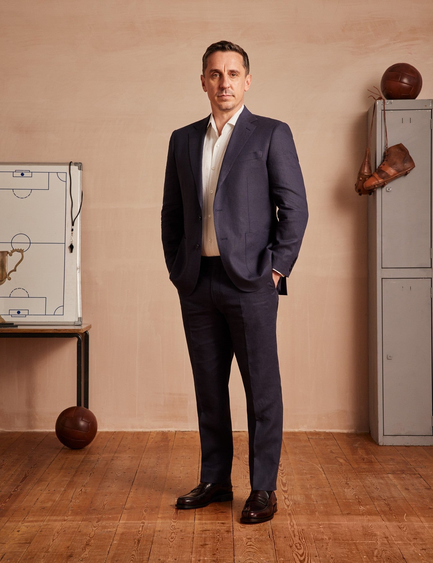 Navy Linen Suit for Beach Weddings