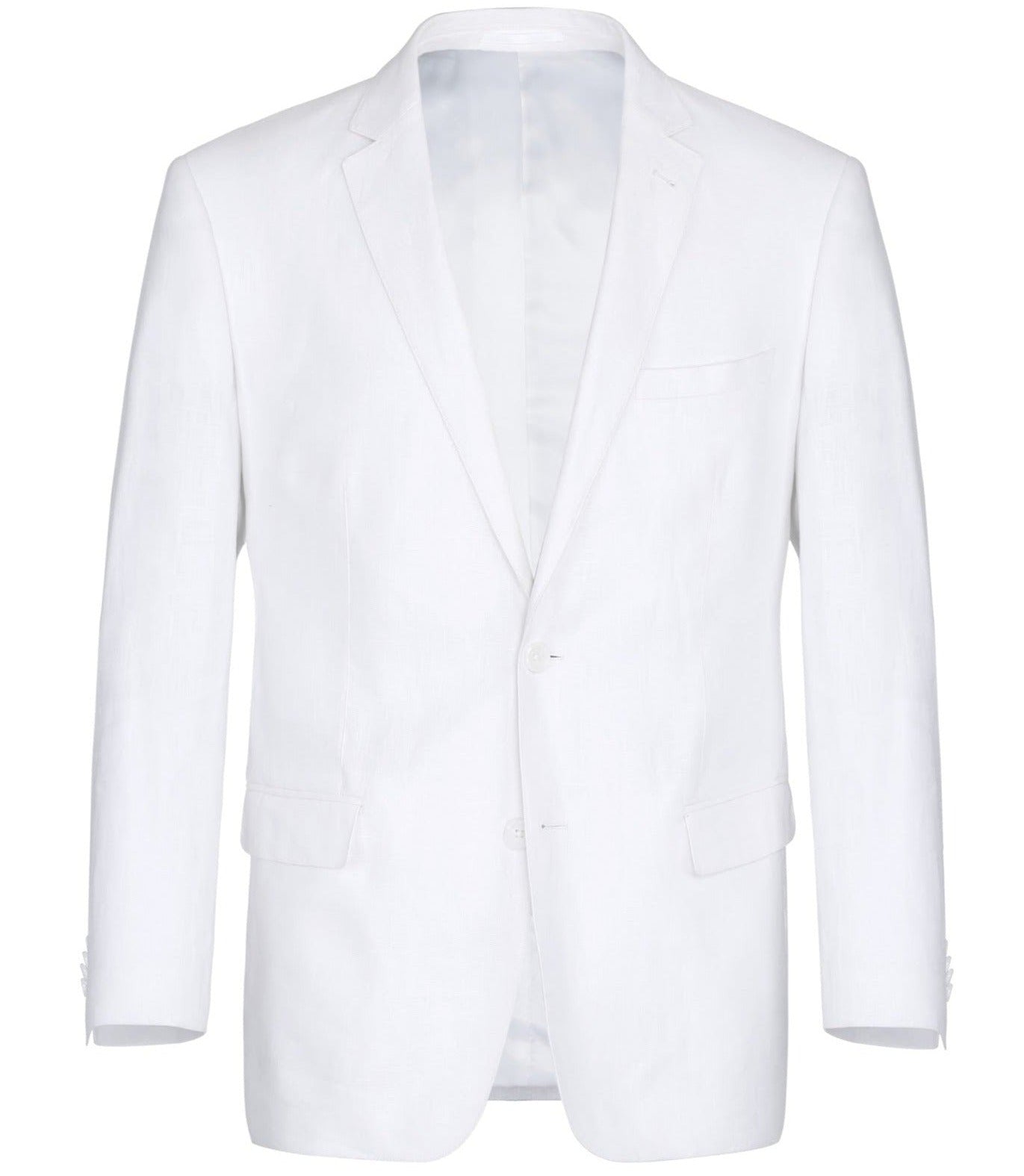 White Regular Fit Linen Suit, 2 Piece