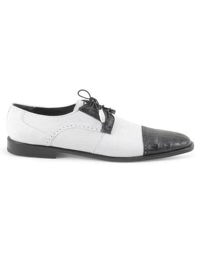 Men's Los Altos Boots Black/White Genuine Teju Lizard And Caiman