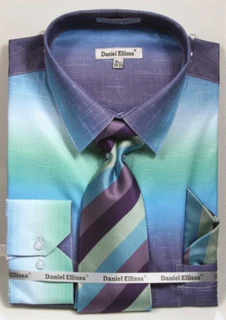 colorful Aqua Men's Dress Shirt