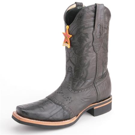 Los Altos Boots Black Boots Genuine Ostrich Skin