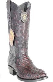 Men's Los Altos Boots Genuine Caiman Hornback Cherry Boots