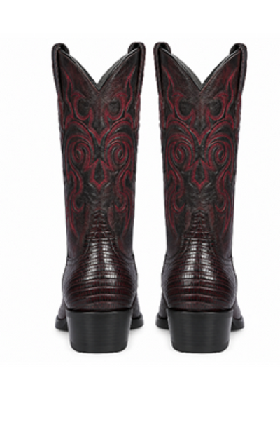 Los Altos Men's Black Cherry Lizard Cowboy Boot